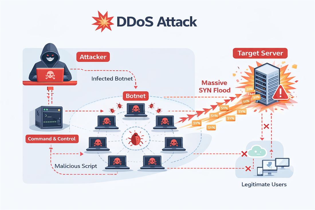 DDoS útok v praxi: čo robiť, keď vám padne web